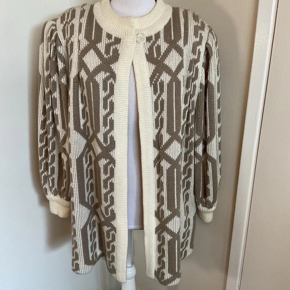 Vintage Leroy Knitwear Mohair Wool Blend Sweater Medium Oversized Fuzzy Knit - Picture 2 of 5